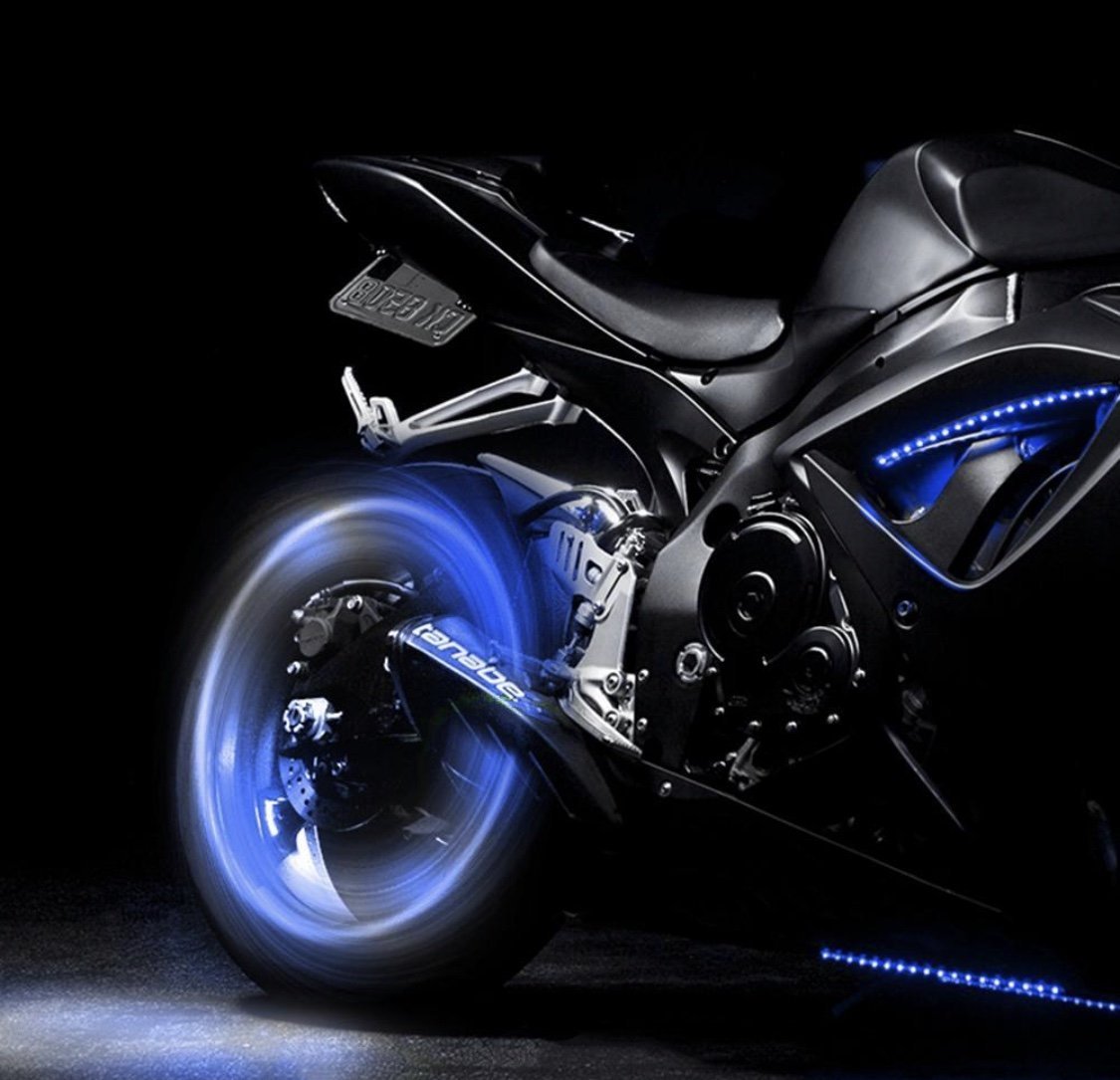 LED Nacht oder Deko Lampe mit Renn Motorrad Motiv - Lava Fernbedienung